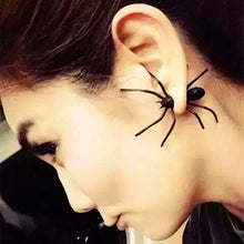 Load image into Gallery viewer, Black Spider Earrings