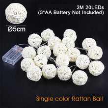 Load image into Gallery viewer, Rattan Ball String Lights